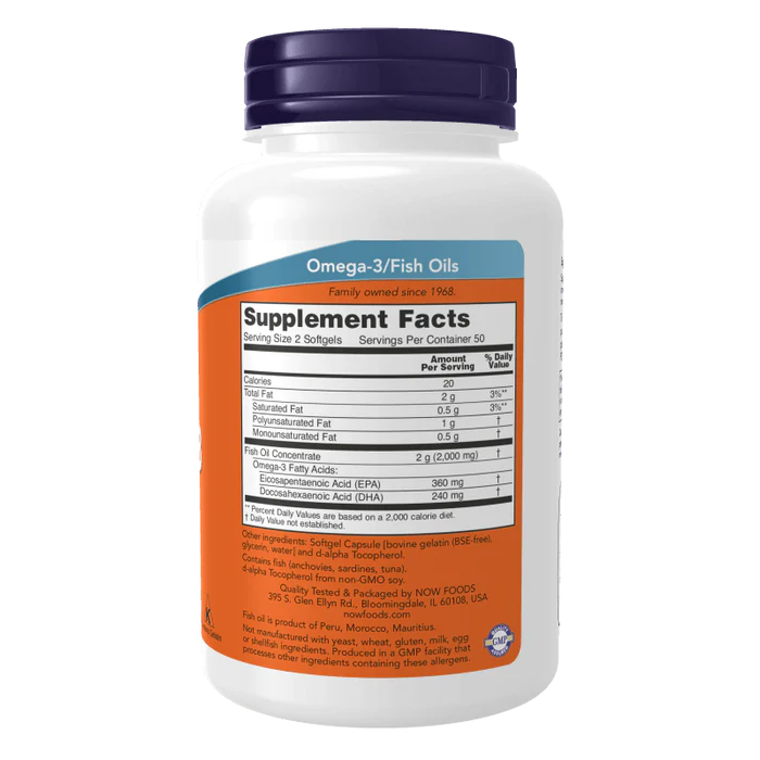 Now Foods, Omega 3 Soporte Cardiovascular 1,000 mg (100 softgels)