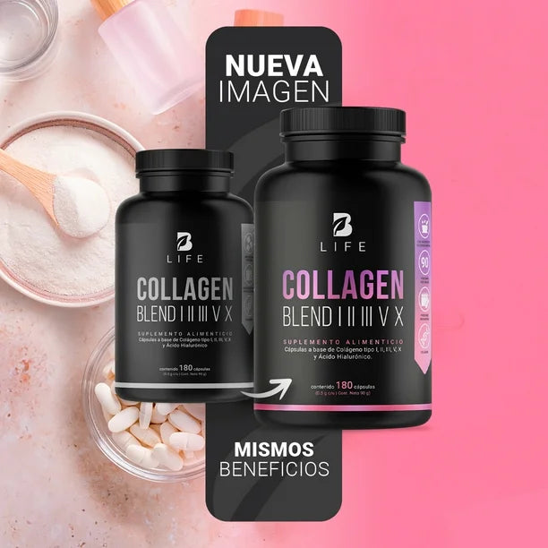 Mezcla De Colágenos Tipo I, II, III, V Y X 180 Cáps. B Life