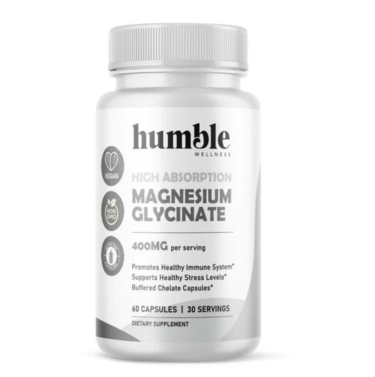 Humble Wellness, Glicinato de Magnesio de Alta Absorción 400mg (60 cápsulas)