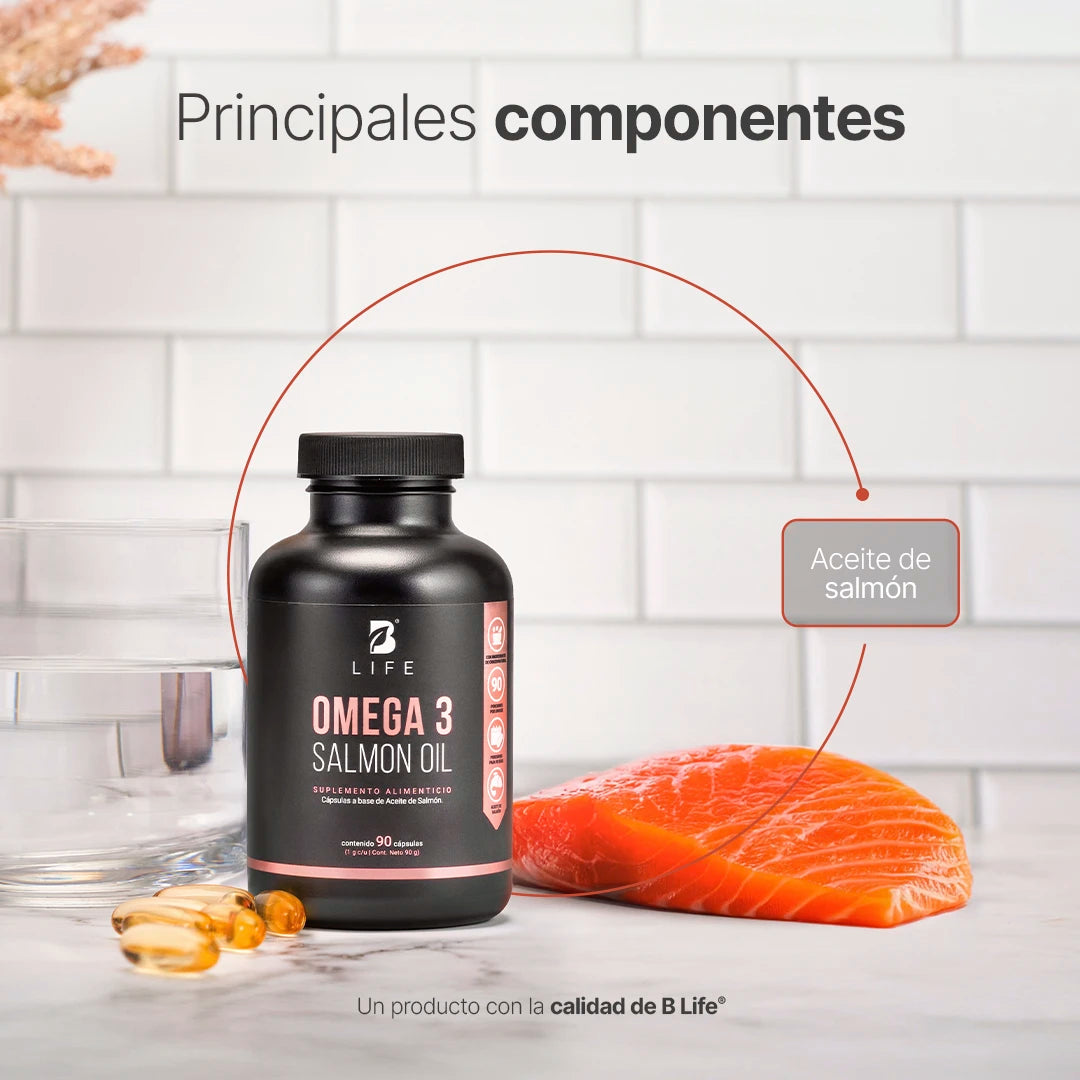 B Life, omega 3 aceite puro de salmon 1.000 mg 90 capsulas