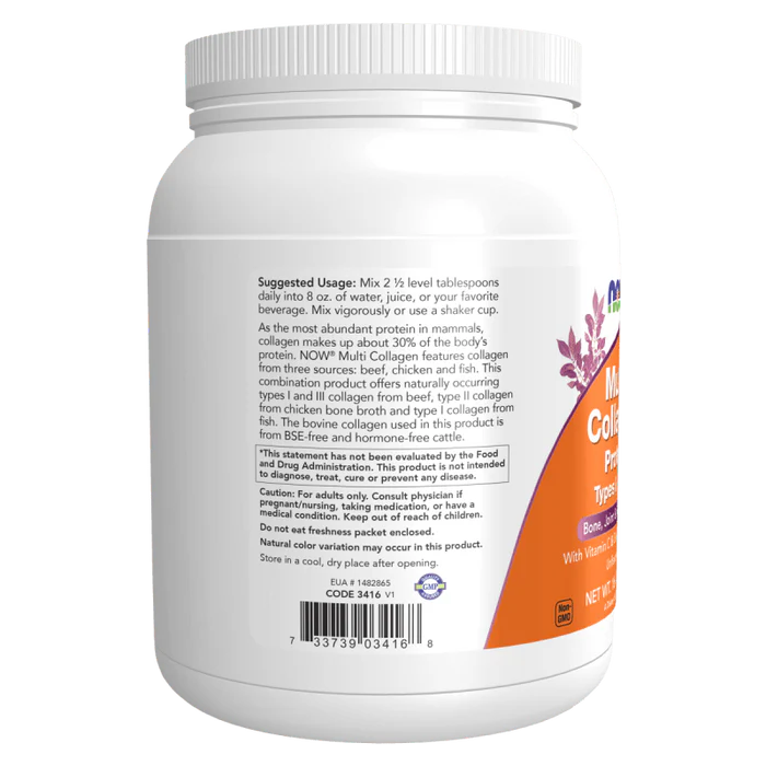 Proteina Multi Colageno Tipos I, II y III en Polvo (16oz/454gr)