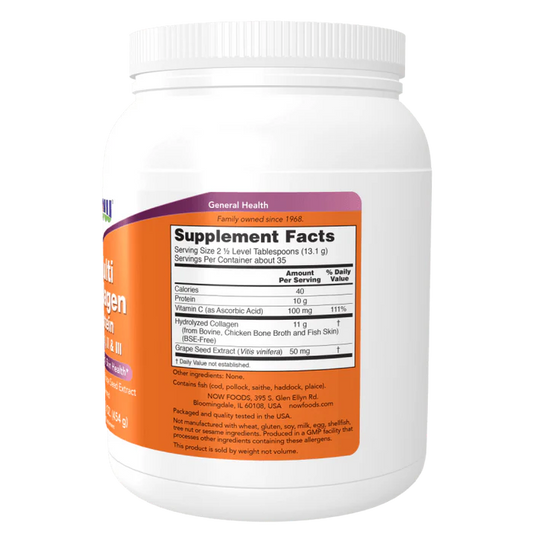 Proteina Multi Colageno Tipos I, II y III en Polvo (16oz/454gr)