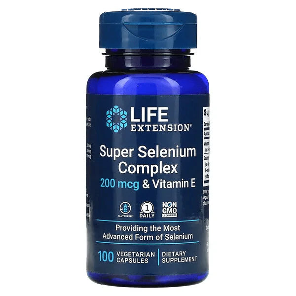 Super Selenio y Vitamina E, 200 mcg (100 veg caps), Life Extension
